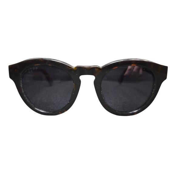 DIFF EYEWEAR DIME 2 Brown Tortoise Plastic Round‎ Sunglasses - Picture 3 of 9